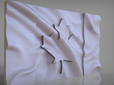 Canada Wavy Flag 3D Принт Модель
