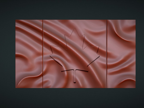 Canada Wavy Flag 3D Принт Модель