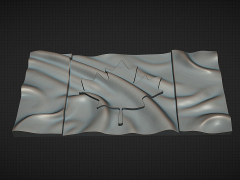 Canada Wavy Flag 3D Принт Модель