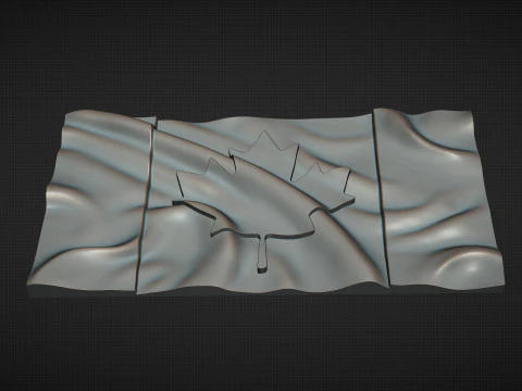 Canada Wavy Flag 3D Print Model