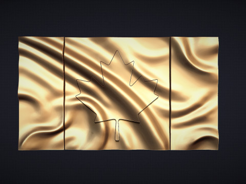 Canada Wavy Flag 3D Принт Модель