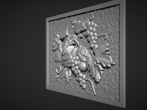 A beautiful grape bas-relief 3D Baskı Modeli