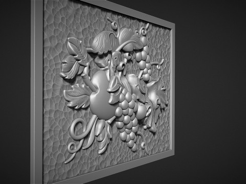 A beautiful grape bas-relief 3D Baskı Modeli