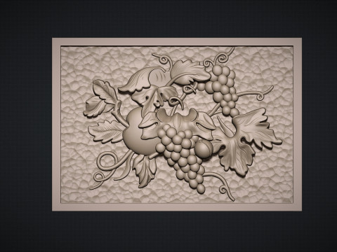 A beautiful grape bas-relief 3D Baskı Modeli