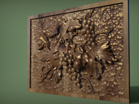 A beautiful grape bas-relief 3D Baskı Modeli