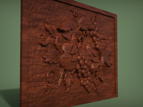 A beautiful grape bas-relief 3D Baskı Modeli