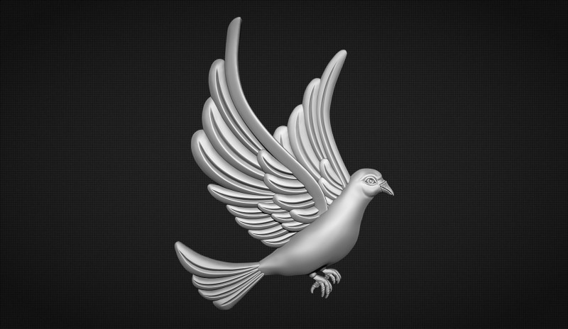 Dove bas-relief Modelo de impresión 3D .c4d .max .obj .3ds .fbx .stl .blend