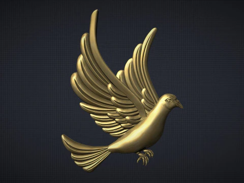Bassorilievo di colomba Modello di stampa 3D