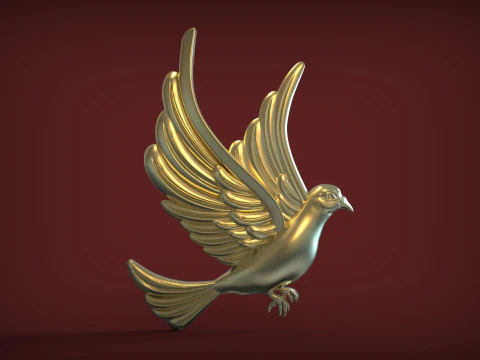 Bassorilievo di colomba Modello di stampa 3D