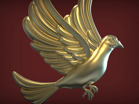 Bassorilievo di colomba Modello di stampa 3D