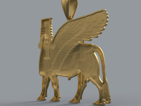 Assyrian winged bull pendant 3D Print Model