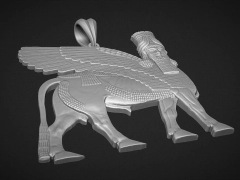 Assyrian winged bull pendant 3D Print Model