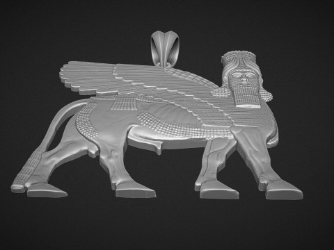 Assyrian winged bull pendant 3D Print Model