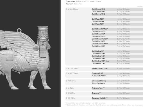 Assyrian winged bull pendant 3D Print Model