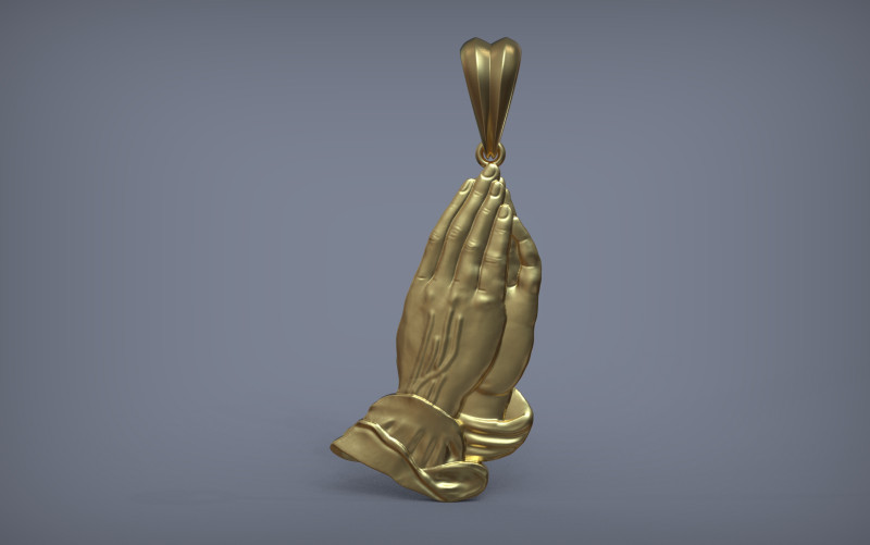 Praying Hands Pendant Model Cetak 3D .c4d .max .obj .3ds .fbx .stl .blend 