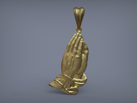 Praying Hands Pendant 3D Print Model