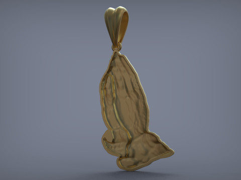 Praying Hands Pendant Model Cetak 3D