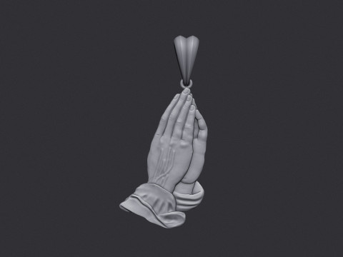 Praying Hands Pendant Model Cetak 3D