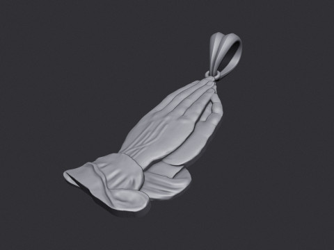 Praying Hands Pendant Model Cetak 3D