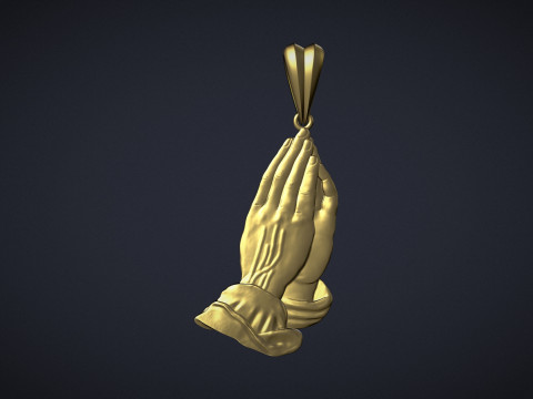 Praying Hands Pendant Model Cetak 3D