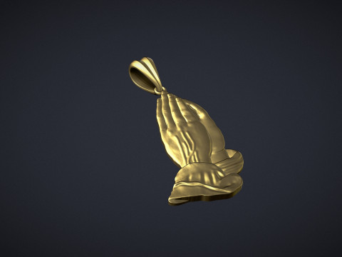 Praying Hands Pendant Model Cetak 3D