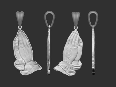 Praying Hands Pendant Model Cetak 3D