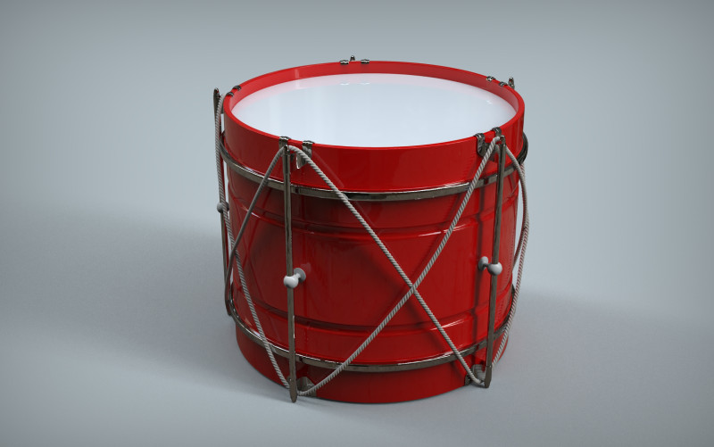 Single Drum 3D 3Dモデル .c4d .max .obj .3ds .fbx .stl .blend 
