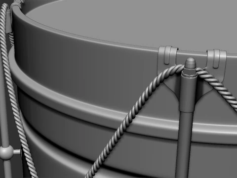 Singolo tamburo 3D Modello 3D