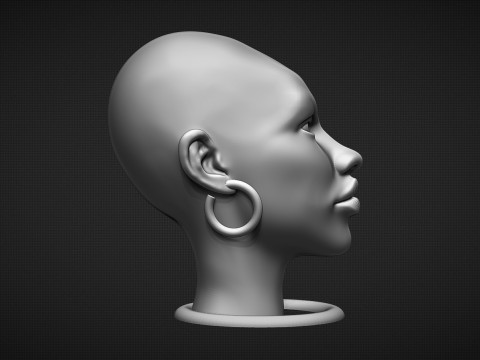 African Woman Head Figure Modello di stampa 3D
