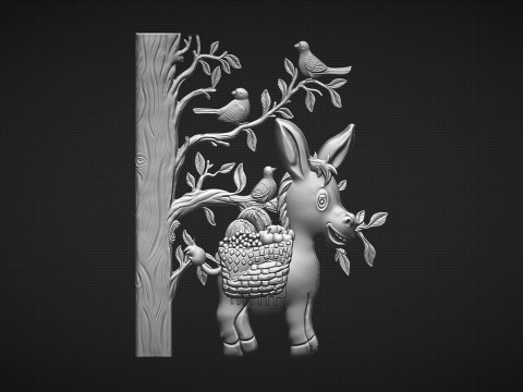 Donkey Bas Relief Model do druku 3D