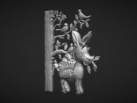 Donkey Bas Relief Model do druku 3D