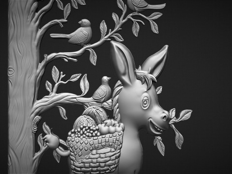 Donkey Bas Relief Model do druku 3D