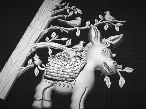 Donkey Bas Relief Model do druku 3D