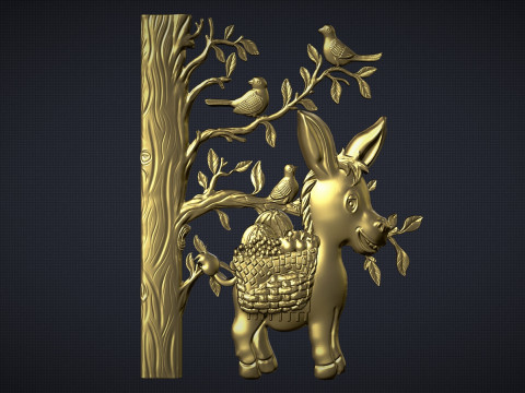 Donkey Bas Relief Model do druku 3D