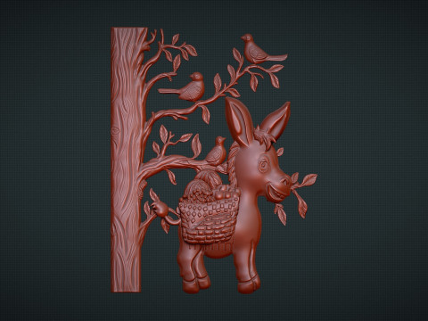 Donkey Bas Relief Model do druku 3D