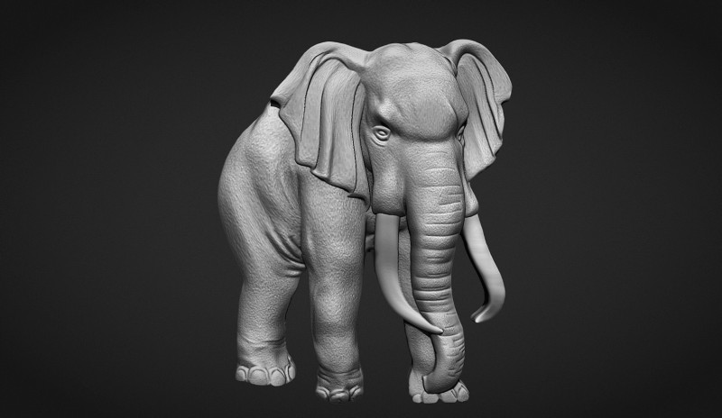 Elephant Bas Relief 3D Принт Модель .c4d .max .obj .3ds .fbx .stl .blend 