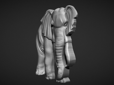 Elephant Bas Relief 3D Принт Модель