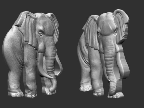 Elephant Bas Relief 3D Принт Модель