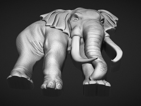 Elephant Bas Relief 3D Принт Модель