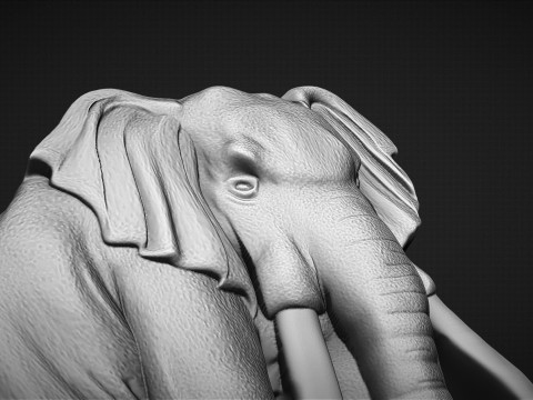Elephant Bas Relief 3D Принт Модель