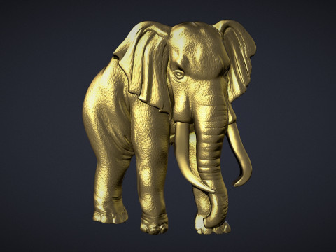 Elephant Bas Relief 3D Принт Модель