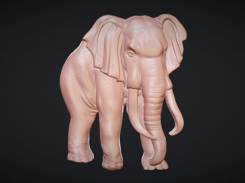 Elephant Bas Relief 3D Принт Модель