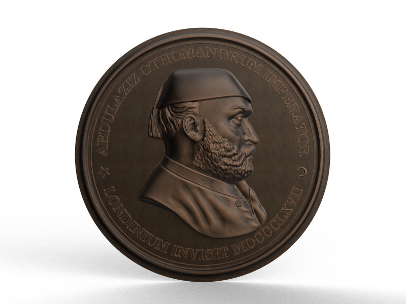 Abdul Aziz Sultan Medal Model Cetak 3D .c4d .max .obj .3ds .fbx .stl .blend
