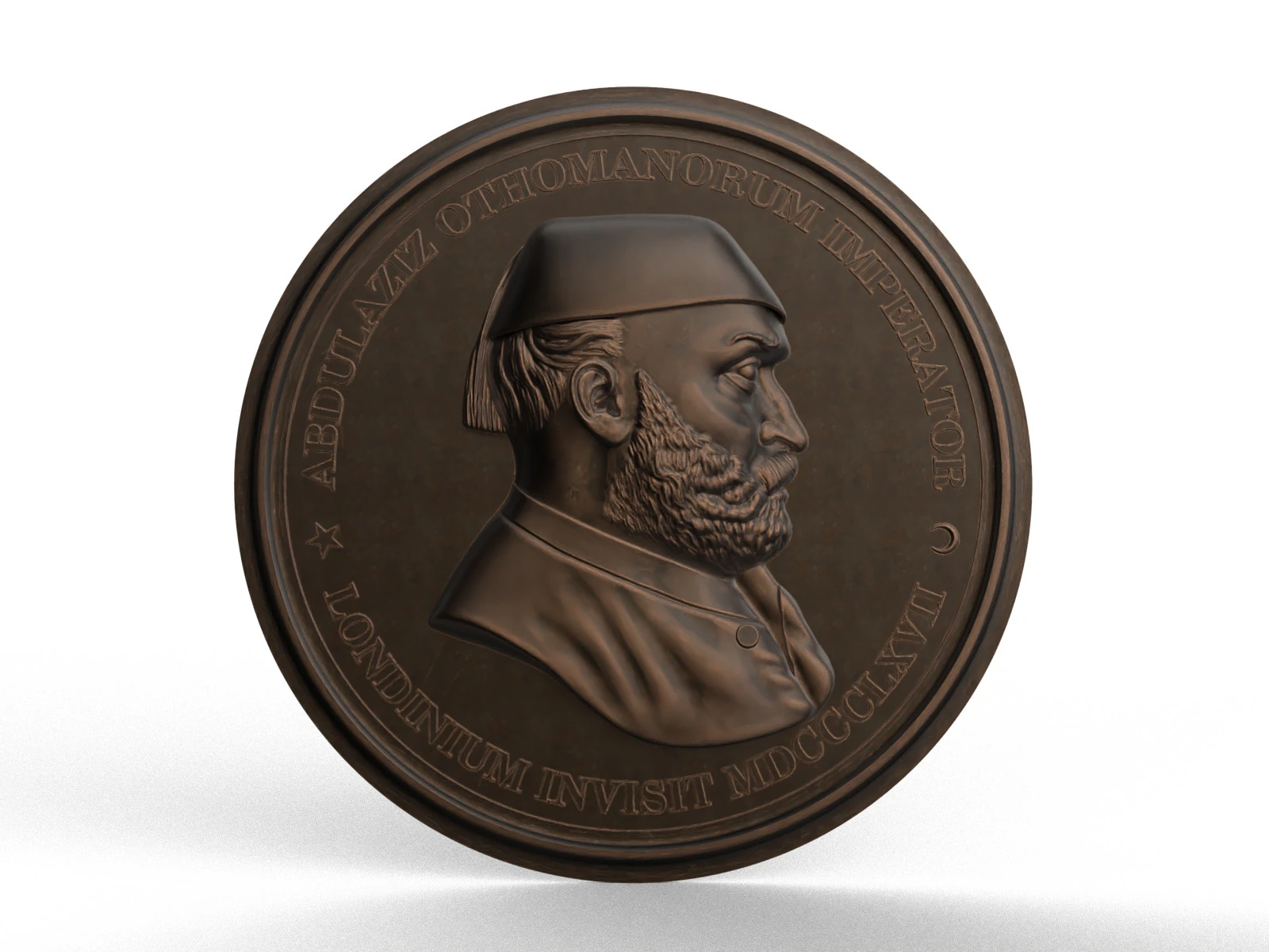 Abdul Aziz Sultan Medal 3D Print Model .c4d .max .obj .3ds .fbx .stl .blend 