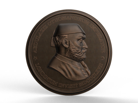 Abdul Aziz Sultan Medal 3D Print Model