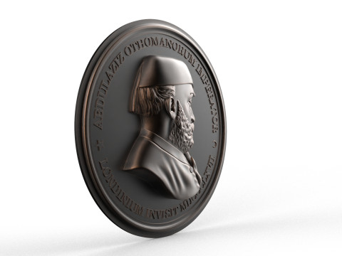 Abdul Aziz Sultan Medal Model Cetak 3D