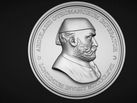 Abdul Aziz Sultan Medal 3D Print Model