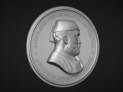 Abdul Aziz Sultan Medal Model Cetak 3D