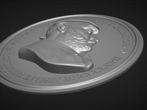 Abdul Aziz Sultan Medal 3D Print Model