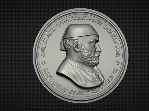 Abdul Aziz Sultan Medal Model Cetak 3D